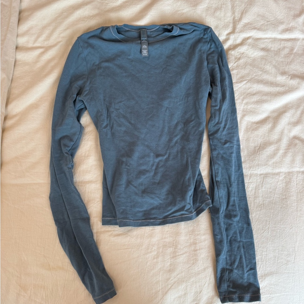 Skims Blue Long Sleeve Top